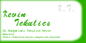 kevin tekulics business card